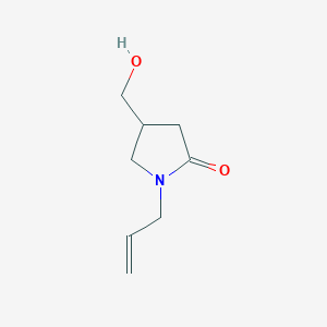 molecular formula C8H13NO2 B2702795 4-(羟甲基)-1-丙-2-烯基吡咯烷-2-酮 CAS No. 1508456-66-3