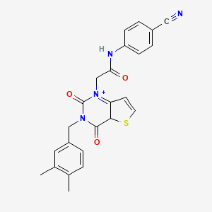 molecular formula C24H20N4O3S B2702801 N-(4-氰苯基)-2-{3-[(3,4-二甲基苯基)甲基]-2,4-二氧代-1H,2H,3H,4H-噻吩[3,2-d]嘧啶-1-基}乙酰胺 CAS No. 1260994-11-3