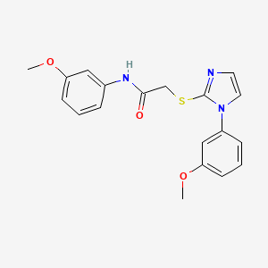molecular formula C19H19N3O3S B2702807 N-(3-methoxyphenyl)-2-{[1-(3-methoxyphenyl)-1H-imidazol-2-yl]thio}acetamide CAS No. 851132-52-0