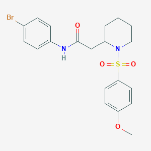 molecular formula C20H23BrN2O4S B2702809 N-(4-bromophenyl)-2-(1-((4-methoxyphenyl)sulfonyl)piperidin-2-yl)acetamide CAS No. 941955-99-3