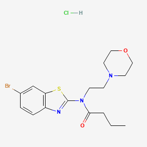 molecular formula C17H23BrClN3O2S B2702813 N-(6-溴苯并[d]噻唑-2-基)-N-(2-吗啉基乙基)丁酰胺；盐酸盐 CAS No. 1327562-97-9