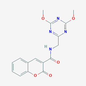 molecular formula C16H14N4O5 B2702814 N-((4,6-二甲氧-1,3,5-三嗪-2-基)甲基)-2-氧代-2H-香豆素-3-甲酰胺 CAS No. 2034538-51-5