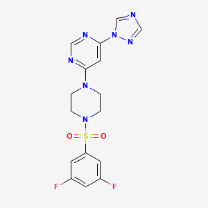 4-(4-((3,5-difluorophenyl)sulfonyl)piperazin-1-yl)-6-(1H-1,2,4-triazol-1-yl)pyrimidine