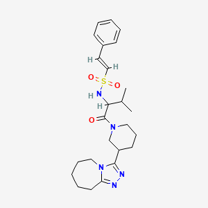 molecular formula C25H35N5O3S B2702822 (E)-N-[3-Methyl-1-oxo-1-[3-(6,7,8,9-tetrahydro-5H-[1,2,4]triazolo[4,3-a]azepin-3-yl)piperidin-1-yl]butan-2-yl]-2-phenylethenesulfonamide CAS No. 1214869-08-5