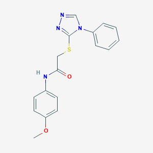 molecular formula C17H16N4O2S B270284 N-(4-methoxyphenyl)-2-[(4-phenyl-4H-1,2,4-triazol-3-yl)sulfanyl]acetamide 
