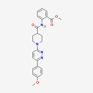 molecular formula C25H26N4O4 B2702842 Methyl 2-(1-(6-(4-methoxyphenyl)pyridazin-3-yl)piperidine-4-carboxamido)benzoate CAS No. 1105231-56-8