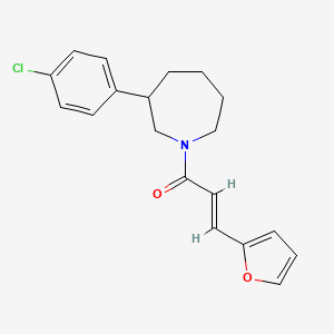 molecular formula C19H20ClNO2 B2702844 (E)-1-(3-(4-chlorophenyl)azepan-1-yl)-3-(furan-2-yl)prop-2-en-1-one CAS No. 1798416-59-7