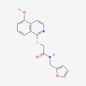 molecular formula C17H16N2O3S B2702854 N-(furan-2-ylmethyl)-2-((5-methoxyisoquinolin-1-yl)thio)acetamide CAS No. 1203138-12-8
