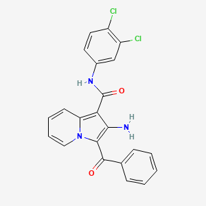 molecular formula C22H15Cl2N3O2 B2702858 2-amino-3-benzoyl-N-(3,4-dichlorophenyl)indolizine-1-carboxamide CAS No. 898417-71-5