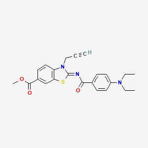 molecular formula C23H23N3O3S B2702862 (Z)-methyl 2-((4-(diethylamino)benzoyl)imino)-3-(prop-2-yn-1-yl)-2,3-dihydrobenzo[d]thiazole-6-carboxylate CAS No. 865180-96-7