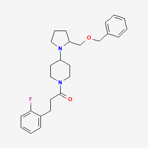 molecular formula C26H33FN2O2 B2702863 1-(4-(2-((Benzyloxy)methyl)pyrrolidin-1-yl)piperidin-1-yl)-3-(2-fluorophenyl)propan-1-one CAS No. 2034612-58-1