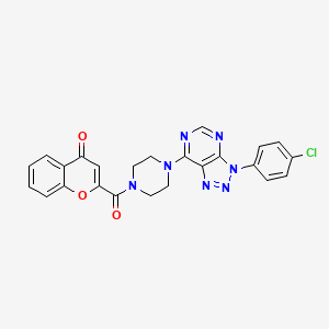 molecular formula C24H18ClN7O3 B2702871 2-(4-(3-(4-chlorophenyl)-3H-[1,2,3]triazolo[4,5-d]pyrimidin-7-yl)piperazine-1-carbonyl)-4H-chromen-4-one CAS No. 923515-53-1