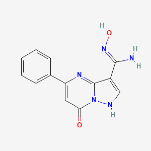 molecular formula C13H11N5O2 B2702874 5-Phenyl-7-hydroxypyrazolo[1,5-a]pyrimidine-3-carboxamidoxime CAS No. 1965308-70-6