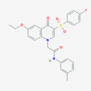 2-[6-ethoxy-3-(4-fluorophenyl)sulfonyl-4-oxoquinolin-1-yl]-N-(3-methylphenyl)acetamide