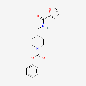 molecular formula C18H20N2O4 B2702880 苯基-4-((呋喃-2-羧酰胺)甲基)哌啶-1-羧酸甲酯 CAS No. 1235372-72-1