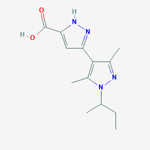 molecular formula C13H18N4O2 B2702885 1'-sec-butyl-3',5'-dimethyl-1H,1'H-3,4'-bipyrazole-5-carboxylic acid CAS No. 1048925-17-2