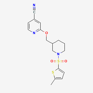 2-[[1-(5-Methylthiophen-2-yl)sulfonylpiperidin-3-yl]methoxy]pyridine-4-carbonitrile