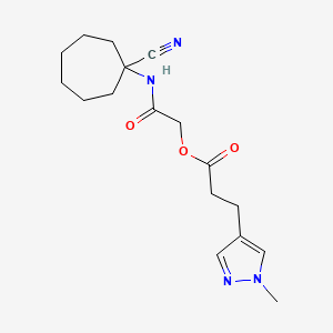 molecular formula C17H24N4O3 B2702898 [(1-cyanocycloheptyl)carbamoyl]methyl 3-(1-methyl-1H-pyrazol-4-yl)propanoate CAS No. 1424613-50-2