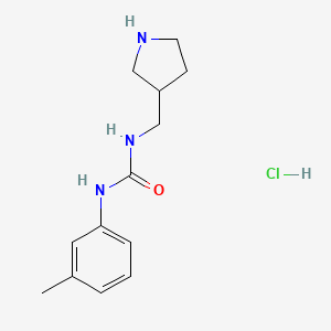 molecular formula C13H20ClN3O B2702899 1-(3-甲基苯基)-3-(吡咯啉-3-基甲基)脲;盐酸盐 CAS No. 2247103-88-2