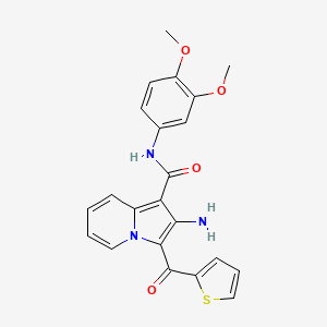 2-amino-N-(3,4-dimethoxyphenyl)-3-(thiophene-2-carbonyl)indolizine-1-carboxamide