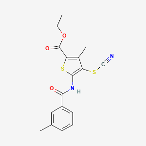 Ethyl 3-methyl-5-(3-methylbenzamido)-4-thiocyanatothiophene-2-carboxylate