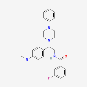 N-(2-(4-(dimethylamino)phenyl)-2-(4-phenylpiperazin-1-yl)ethyl)-3-fluorobenzamide