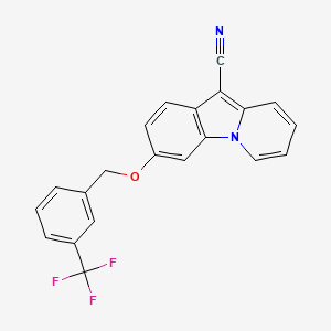 molecular formula C21H13F3N2O B2702916 3-{[3-(三氟甲基)苯甲基]氧基}吡啶并[1,2-a]吲哚-10-碳腈 CAS No. 478247-94-8