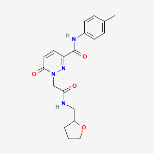 molecular formula C19H22N4O4 B2702935 6-氧代-1-(2-氧代-2-(((四氢呋喃-2-基)甲基)氨基)乙基)-N-(对甲苯基)-1,6-二氢吡啶并[3,4-d]嘧啶-3-羧酰胺 CAS No. 946208-11-3