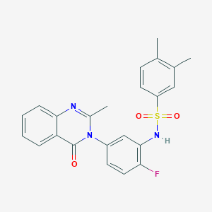 N-(2-fluoro-5-(2-methyl-4-oxoquinazolin-3(4H)-yl)phenyl)-3,4-dimethylbenzenesulfonamide