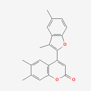 molecular formula C21H18O3 B2702943 4-(3,5-Dimethyl-1-benzofuran-2-yl)-6,7-dimethylchromen-2-one CAS No. 858763-21-0
