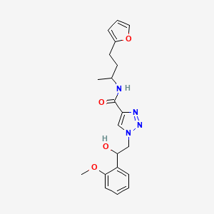 molecular formula C20H24N4O4 B2702945 N-[3-(2-furyl)-1-methylpropyl]-1-[2-hydroxy-2-(2-methoxyphenyl)ethyl]-1H-1,2,3-triazole-4-carboxamide CAS No. 1396799-12-4