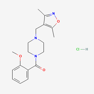 (4-((3,5-Dimethylisoxazol-4-yl)methyl)piperazin-1-yl)(2-methoxyphenyl)methanone hydrochloride