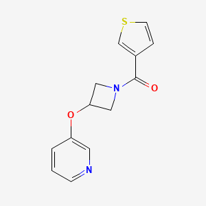 molecular formula C13H12N2O2S B2702958 (3-(Pyridin-3-yloxy)azetidin-1-yl)(thiophen-3-yl)methanone CAS No. 1903553-96-7