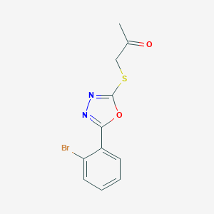 molecular formula C11H9BrN2O2S B270296 1-{[5-(2-Bromophenyl)-1,3,4-oxadiazol-2-yl]sulfanyl}acetone 