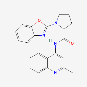 molecular formula C22H20N4O2 B2702961 1-(benzo[d]oxazol-2-yl)-N-(2-methylquinolin-4-yl)pyrrolidine-2-carboxamide CAS No. 1796923-70-0