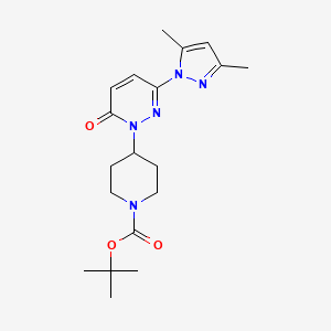 molecular formula C19H27N5O3 B2702971 Tert-butyl 4-[3-(3,5-dimethylpyrazol-1-yl)-6-oxopyridazin-1-yl]piperidine-1-carboxylate CAS No. 2380034-66-0