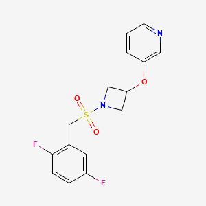 molecular formula C15H14F2N2O3S B2702973 3-((1-((2,5-二氟苯甲基)磺酰)吲哚-3-基)氧基)吡啶 CAS No. 1903058-77-4