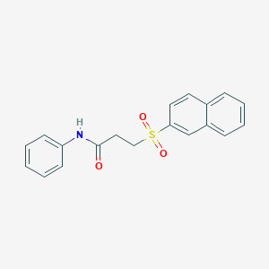 molecular formula C19H17NO3S B270299 3-(naphthalen-2-ylsulfonyl)-N-phenylpropanamide 