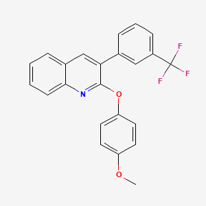 molecular formula C23H16F3NO2 B2702990 2-(4-甲氧基苯氧基)-3-[3-(三氟甲基)苯基]喹啉 CAS No. 337921-94-5