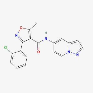 3-(2-chlorophenyl)-5-methyl-N-(pyrazolo[1,5-a]pyridin-5-yl)isoxazole-4-carboxamide