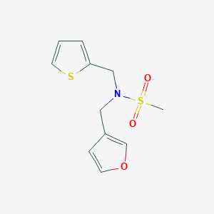 molecular formula C11H13NO3S2 B2702996 N-(furan-3-ylmethyl)-N-(thiophen-2-ylmethyl)methanesulfonamide CAS No. 1428359-83-4