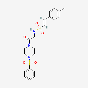 (E)-N-[2-[4-(benzenesulfonyl)piperazin-1-yl]-2-oxoethyl]-2-(4-methylphenyl)ethenesulfonamide