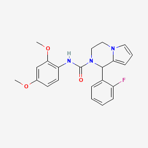 molecular formula C22H22FN3O3 B2703009 N-(2,4-dimethoxyphenyl)-1-(2-fluorophenyl)-3,4-dihydro-1H-pyrrolo[1,2-a]pyrazine-2-carboxamide CAS No. 900012-36-4
