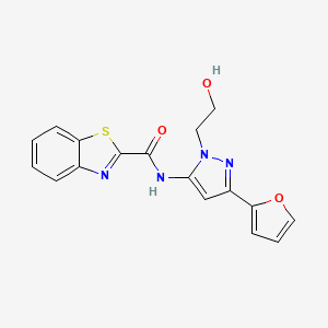 N-(3-(furan-2-yl)-1-(2-hydroxyethyl)-1H-pyrazol-5-yl)benzo[d]thiazole-2-carboxamide