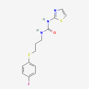 molecular formula C13H14FN3OS2 B2703017 1-(3-((4-Fluorophenyl)thio)propyl)-3-(thiazol-2-yl)urea CAS No. 899740-99-9