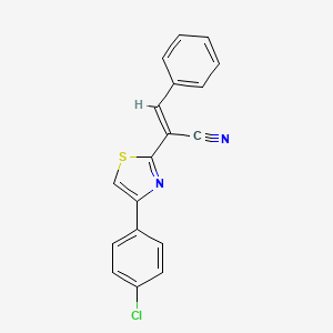 (2E)-2-[4-(4-chlorophenyl)-1,3-thiazol-2-yl]-3-phenylprop-2-enenitrile