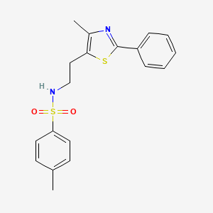 molecular formula C19H20N2O2S2 B2703031 4-methyl-N-[2-(4-methyl-2-phenyl-1,3-thiazol-5-yl)ethyl]benzenesulfonamide CAS No. 894015-23-7