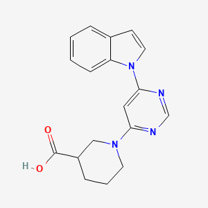 molecular formula C18H18N4O2 B2703032 1-(6-(1H-indol-1-yl)pyrimidin-4-yl)piperidine-3-carboxylic acid CAS No. 1795083-99-6