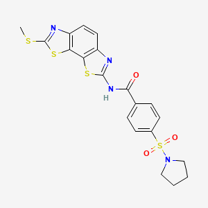 N-(2-methylsulfanyl-[1,3]thiazolo[4,5-g][1,3]benzothiazol-7-yl)-4-pyrrolidin-1-ylsulfonylbenzamide