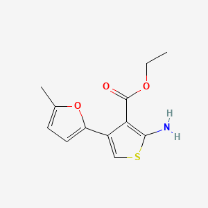 molecular formula C12H13NO3S B2703042 乙酸2-氨基-4-(5-甲基呋喃-2-基)噻吩-3-羧酸乙酯 CAS No. 378196-87-3